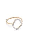 Monica Vinader Gold Mini Riva Kite Diamond Ring Lab Grown Diamond In Yellow Gold