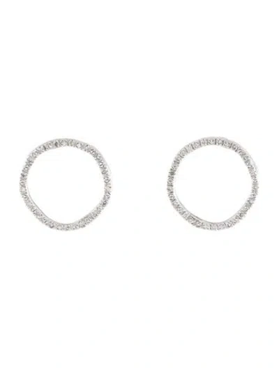 Pre-owned Monica Vinader Riva Large Circle Diamond Stud Earrings In Multicolor