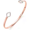 Monica Vinader Riva Mini Kite Diamond Cuff Bracelet In Rose Gold/diamond