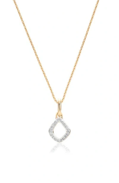 Monica Vinader Riva Mini Kite Diamond Pavé Pendant Charm In Yellow Gold/diamond