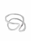 Monica Vinader Riva Open Wrap Ring In Silver