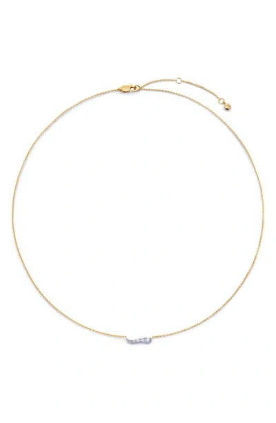 Monica Vinader Riva Pavé Lab Grown Diamond Necklace In Gold