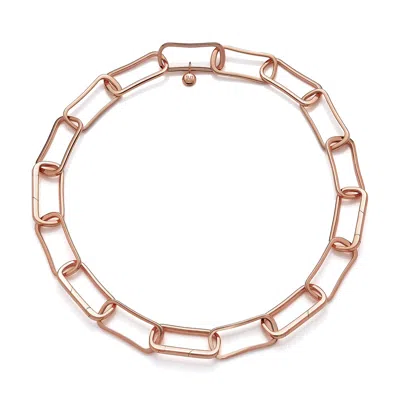Monica Vinader Rose Gold Alta Capture Large Link Necklace Adjustable 43cm/17' In Pink