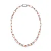 Monica Vinader Rose Gold Alta Capture Mixed Metal Charm Necklace In Rose Gold