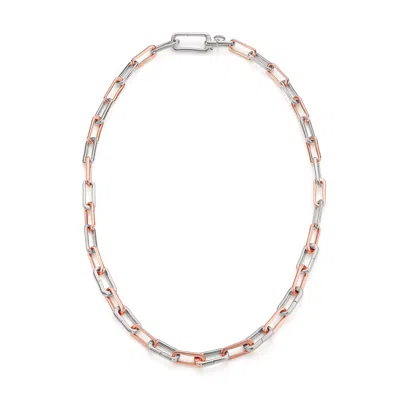Monica Vinader Rose Gold Alta Capture Mixed Metal Charm Necklace