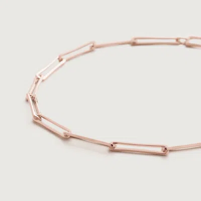 Monica Vinader Rose Gold Alta Long Link Necklace Adjustable 43cm/17'