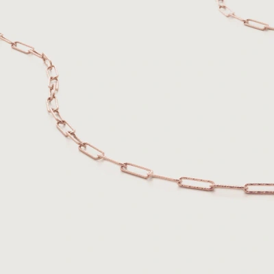 Monica Vinader Rose Gold Alta Textured Chain Necklace Adjustable 61cm/24'