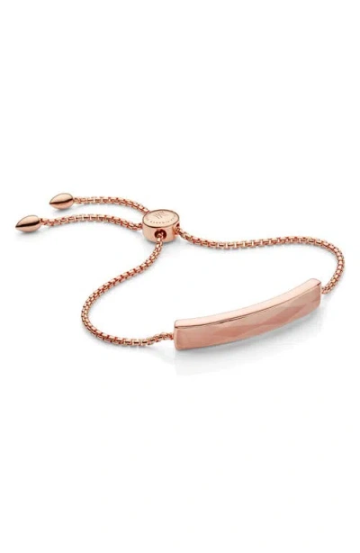 Monica Vinader Rose Gold Baja Facet Bracelet In Rose Gold/rose Quartz