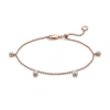 Monica Vinader Rose Gold Plated Vermeil Silver Fiji Tiny Diamond Button Bracelet