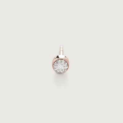 Monica Vinader Rose Gold Fiji Tiny Button Diamond Single Stud Earring Diamond In Metallic
