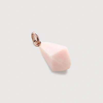 Monica Vinader Rose Gold Geometric Gemstone Pendant Charm Pink Opal