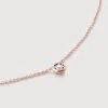 Monica Vinader Rose Gold Solitaire Diamond Medium Chain Necklace Lab Grown Diamond