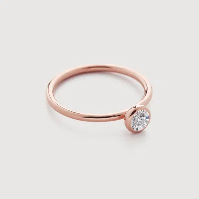Monica Vinader Rose Gold Lab Grown Diamond Solitaire Ring Lab Grown Diamond In Pink