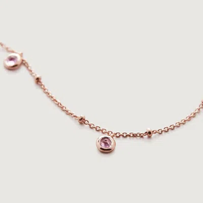 Monica Vinader Rose Gold Mini Gemstone Chain Necklace Pink Tourmaline