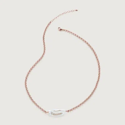 Monica Vinader Rose Gold Nura Biwa Pearl Necklace 41-46cm/16-18' Pearl In Metallic
