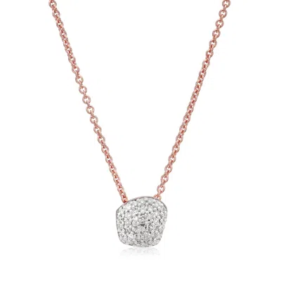 Monica Vinader Rose Gold Nura Mini Nugget Necklace Diamond In Neutral