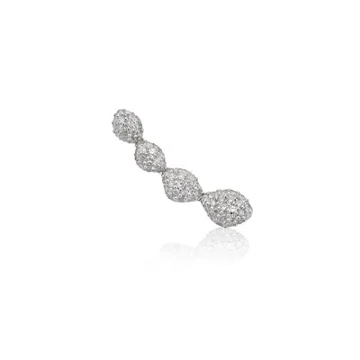 Monica Vinader Rose Gold Nura Teardrop Climber Diamond Single Earring Diamond
