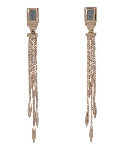 Monica Vinader Rose Gold Vermeil Baja Deco Thin Labradorite Cocktail Earrings