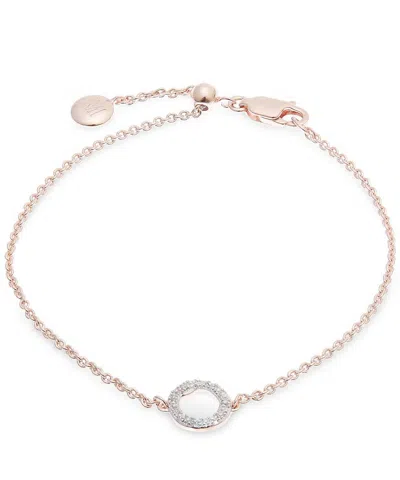 Monica Vinader Rose Gold Plated Vermeil Silver Riva Mini Diamond Circle Bracelet