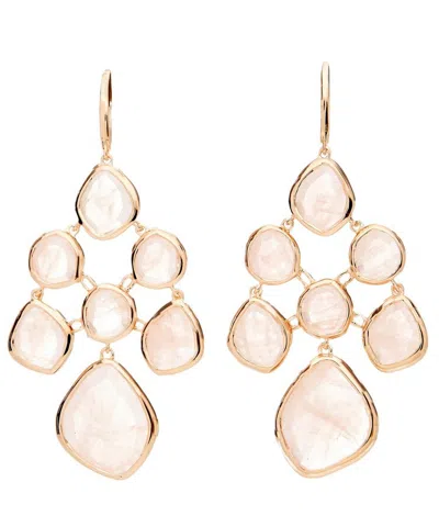 Monica Vinader Rose Gold Vermeil Siren Rose Quartz Chandelier Drop Earrings