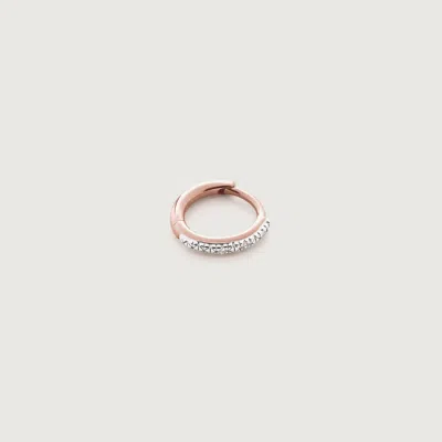 Monica Vinader Rose Gold Riva Diamond Single Mini Huggie Earring Diamond In Pink