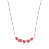 Monica Vinader Rose Gold Siren Mini Nugget Cluster Necklace Pink Quartz In Pink/rose Gold
