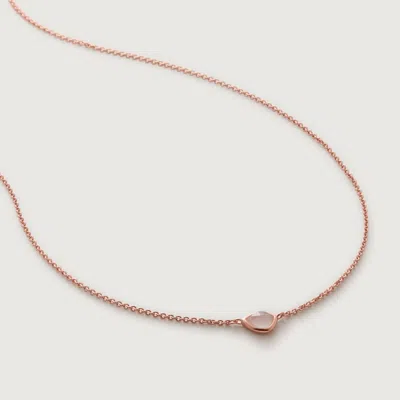 Monica Vinader Rose Gold Siren Mini Nugget Necklace Adjustable 46cm/18' Rose Quartz In Pink/rose Gold