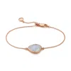 MONICA VINADER ROSE GOLD SIREN NUGGET BRACELET BLUE LACE AGATE