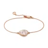 Monica Vinader Rose Gold Siren Nugget Bracelet Rose Quartz
