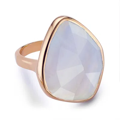 Monica Vinader Rose Gold Siren Nugget Cocktail Ring Blue Lace Agate