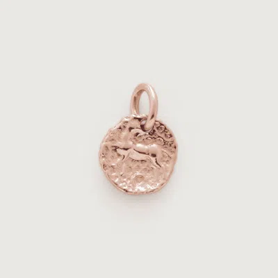 Monica Vinader Rose Gold Siren Small Coin Pendant Charm In Pink