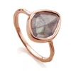 Monica Vinader Rose Gold Siren Small Nugget Stacking Ring Labradorite