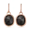 Monica Vinader Rose Gold Siren Wire Earrings Black Onyx In Rose Gold