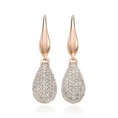 Monica Vinader Rose Gold Stellar Drop Earrings Diamond In Metallic