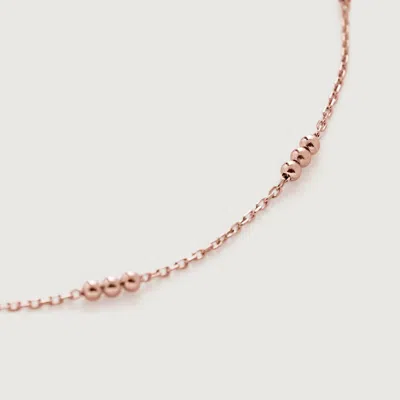 Monica Vinader Rose Gold Triple Beaded Chain Necklace Adjustable 46cm-50cm/18-20' In Neutral