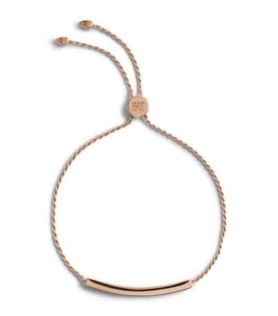 Monica Vinader Rose Gold Vermeil And Diamond Pavé Linear Friendship Bracelet