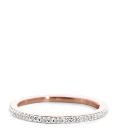 Monica Vinader Rose Gold Vermeil And White Diamond Eternity Ring In Multi