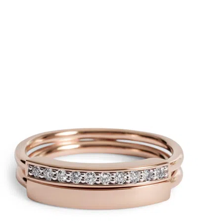 Monica Vinader Rose Gold Vermeil Linear Stacking Ring