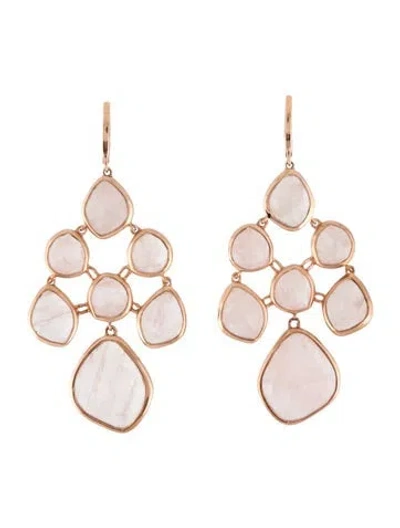 Pre-owned Monica Vinader Rose Quartz Mv Siren™ Chandelier Earrings In Multicolor