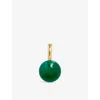 Monica Vinader Round 18ct Yellow Gold Vermeil And Green Onyx Pendant In Green