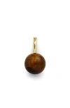 Monica Vinader Round Gemstone Charm In Brown