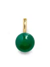 Monica Vinader Gold Round Gemstone Pendant Charm Green Onyx In Green