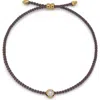 Monica Vinader Round Lab Grown Diamond Cord Bracelet In Black