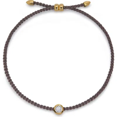 Monica Vinader Round Lab Grown Diamond Cord Bracelet In Black