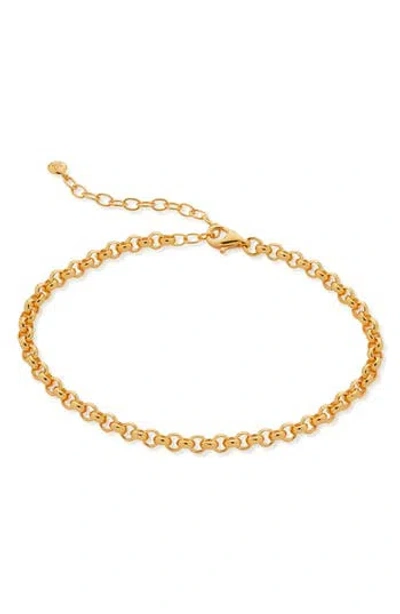 Monica Vinader Round Link Chain Bracelet In Gold