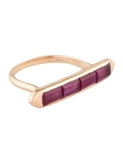 Pre-owned Monica Vinader Ruby Baja Precious Skinny Cocktail Ring In Multi