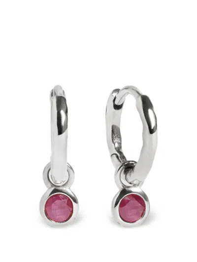 Monica Vinader Ruby-charm Hoop Earrings In Metallic