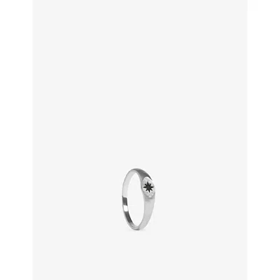 Monica Vinader S Guiding Star Signet Ring Black