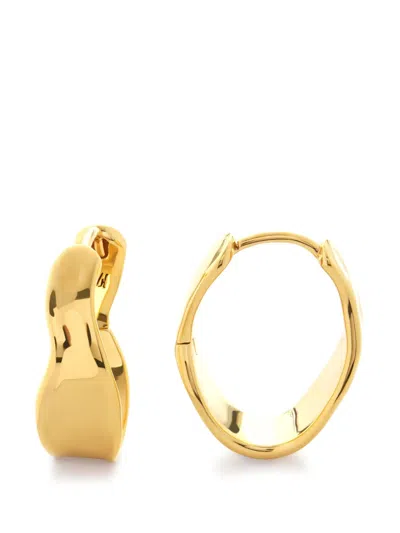 Monica Vinader Scultped Hoop Design Earrings In Gold