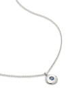Monica Vinader September Birthstone Sapphire Pendant Necklace In Sterling Silver